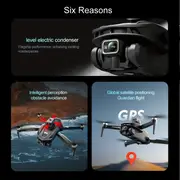 v168 drone with hd camera 360 all round infrared obstacle avoidance optical flow hovering gps smart return 7 level wind resistance 50x zoom birthday gift details 1