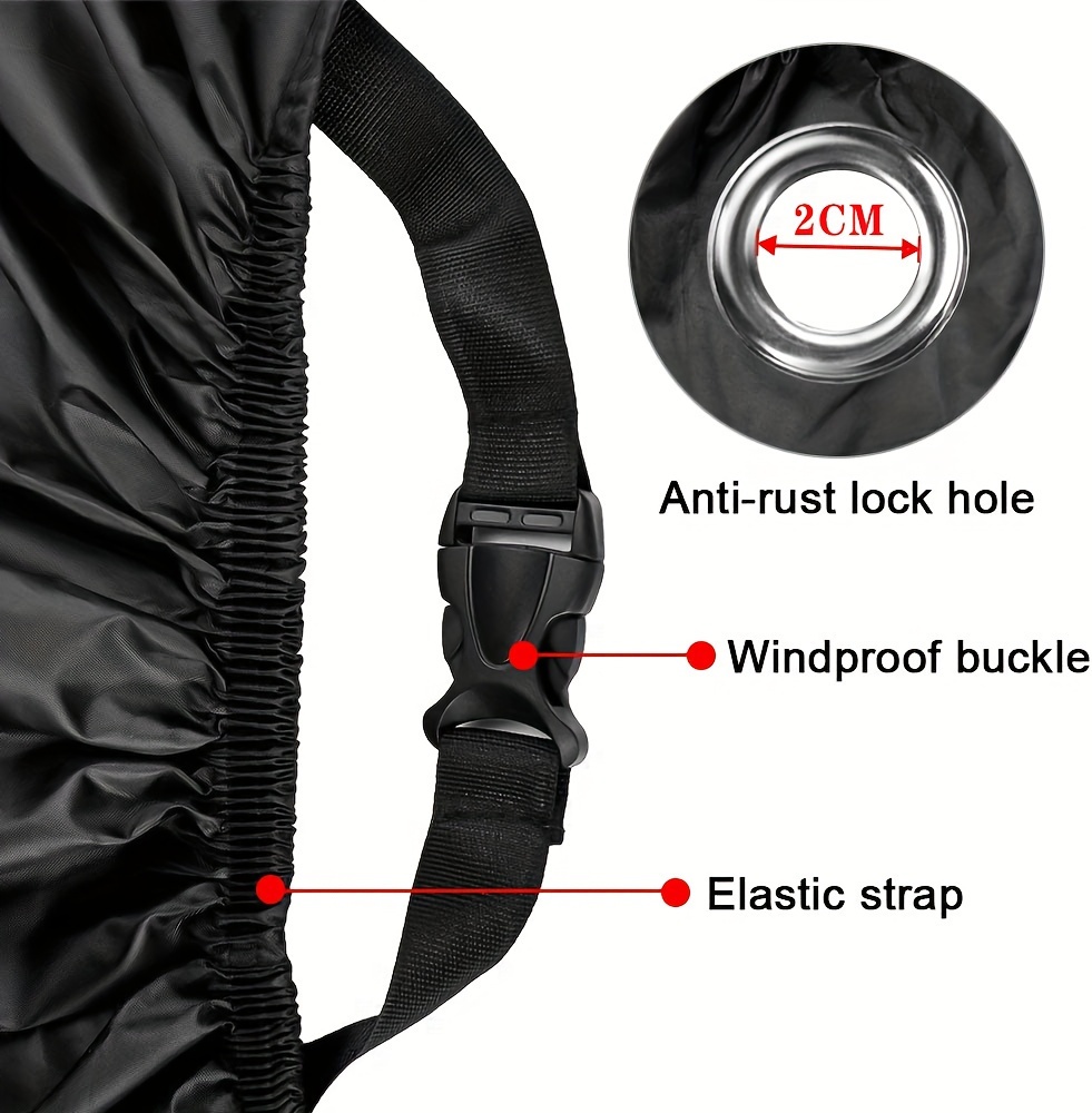 motorcycle cover waterproof sun proof outdoor protection durable night reflective lock hole and storage bag details 3
