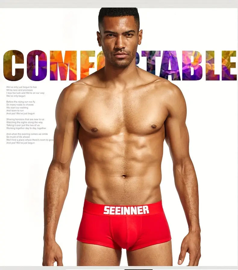 mens underwear cotton breathable comfy stretchy boxer trunks fashion boxer briefs shorts Product details 1