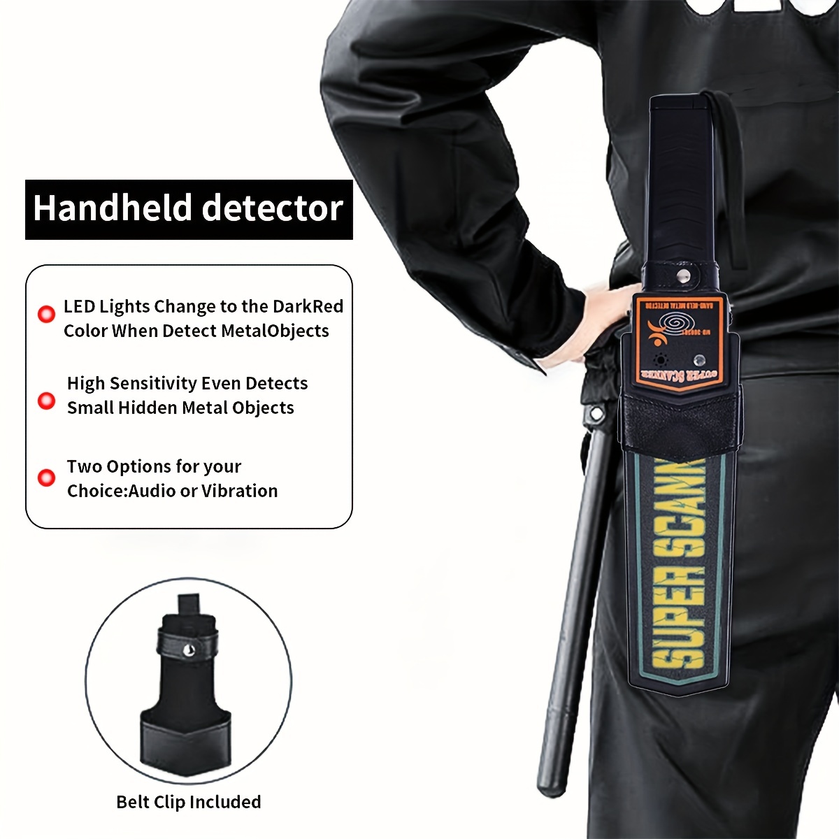 1pc metal detector handheld high precision small examination room security inspection instrument mobile phone outdoor detection scanning detection instrument details 6