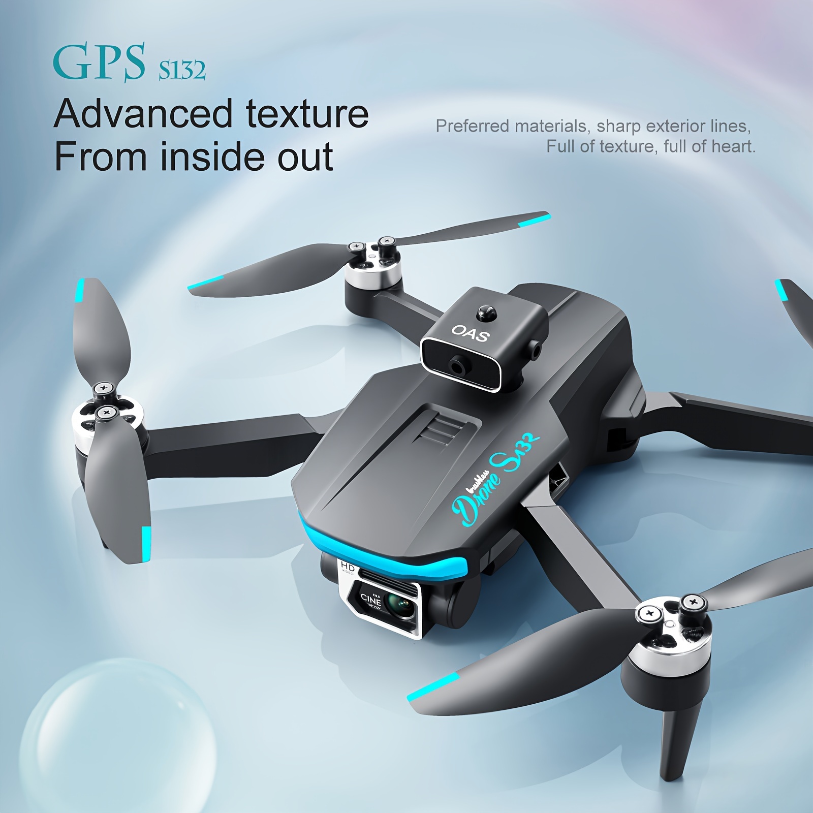 s132 drone hd camera gps global positioning optical flow fixed point hovering four sided infrared obstacle avoidance 90 electrically adjustable lens folding professional aerial photography uav details 4