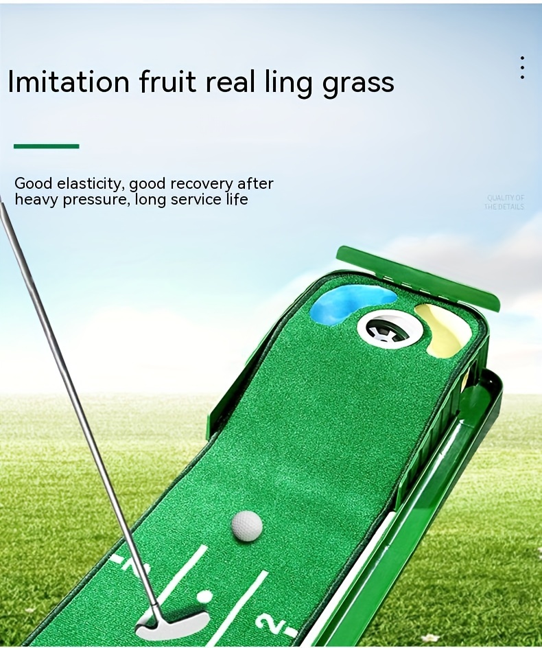 portable golf green mat indoor and outdoor golf putter practitioner golf hitting mat details 2