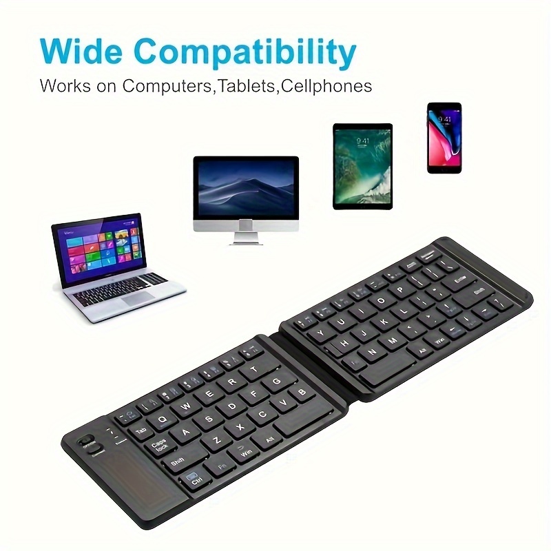 Teclado Plegable Mini Teclado Inalámbrico Para Windows, Android, IOS, Ipad Tablet Phone Teclado Inalámbrico Plegable Portátil detalles 3