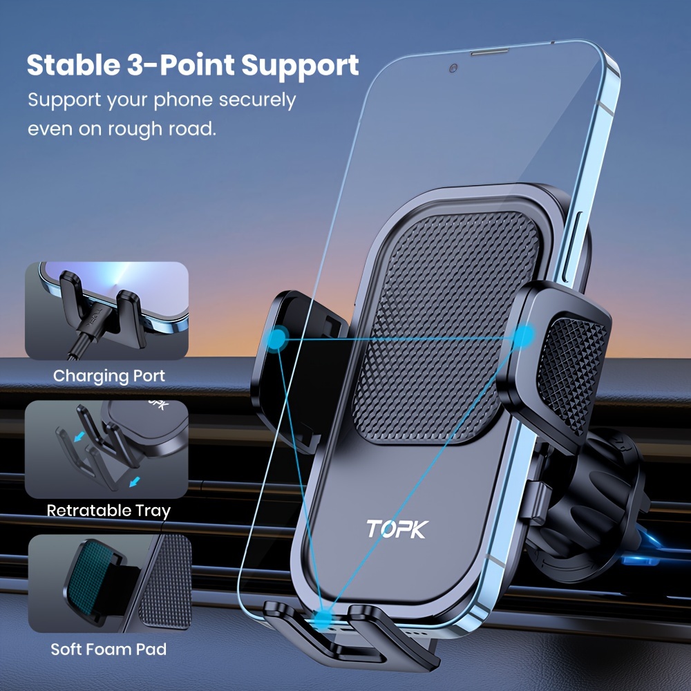 car phone holder mount   car mount with hook clip for car air vent 360 rotation phone mount for cellphones details 5