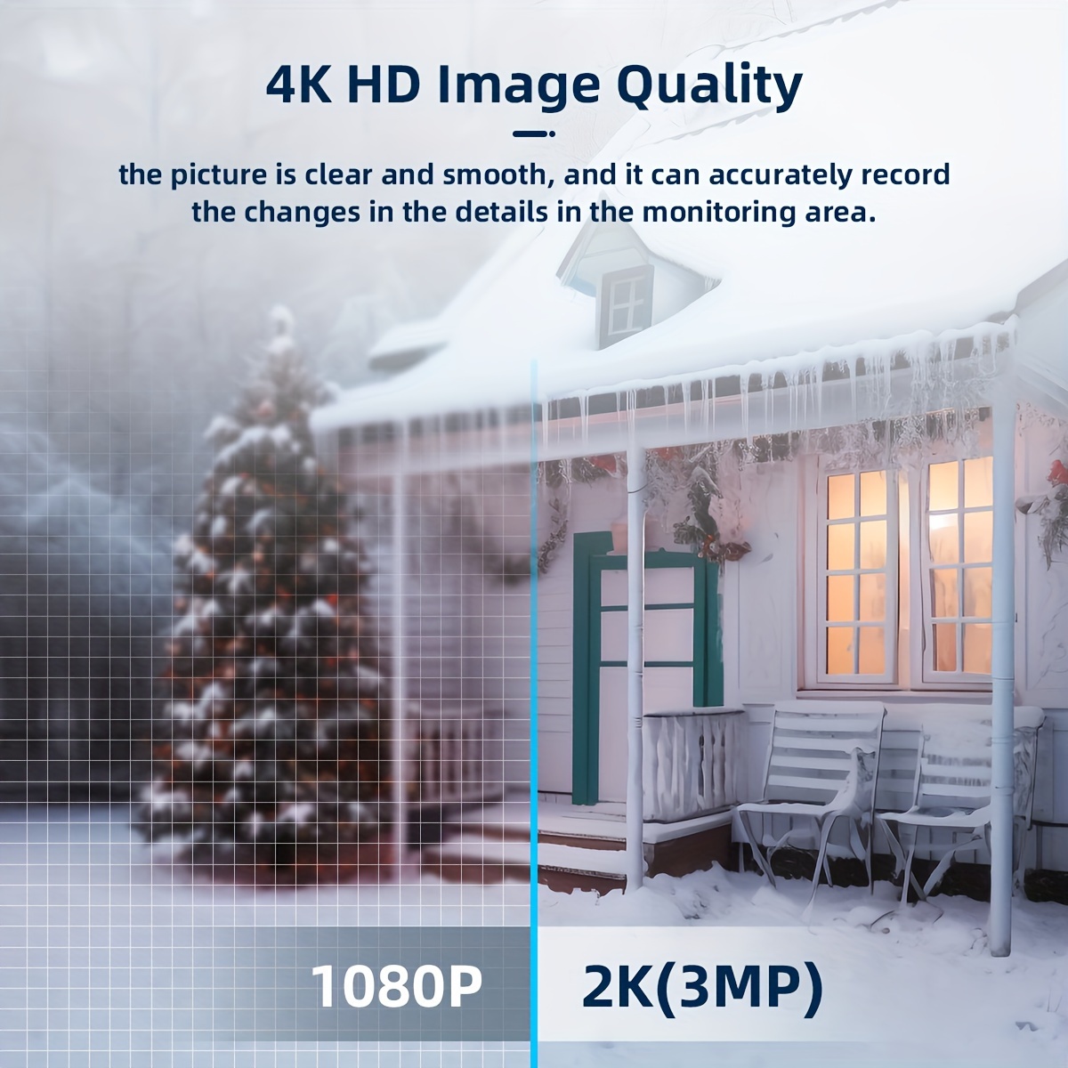   4k outdoor dual lens ptz wifi camera 5g compatible wall hanging 1296p video two way audio hd resolution application control   alerts color display usb power without battery for security monitoring details 13