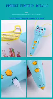 low temperature 3d printing pen usb charging wireless graffiti student handmade girl childrens toys pcl low temperature environmental protection consumables details 6
