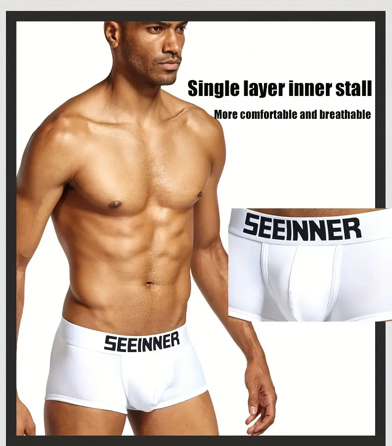 mens underwear cotton breathable comfy stretchy boxer trunks fashion boxer briefs shorts Product details 0