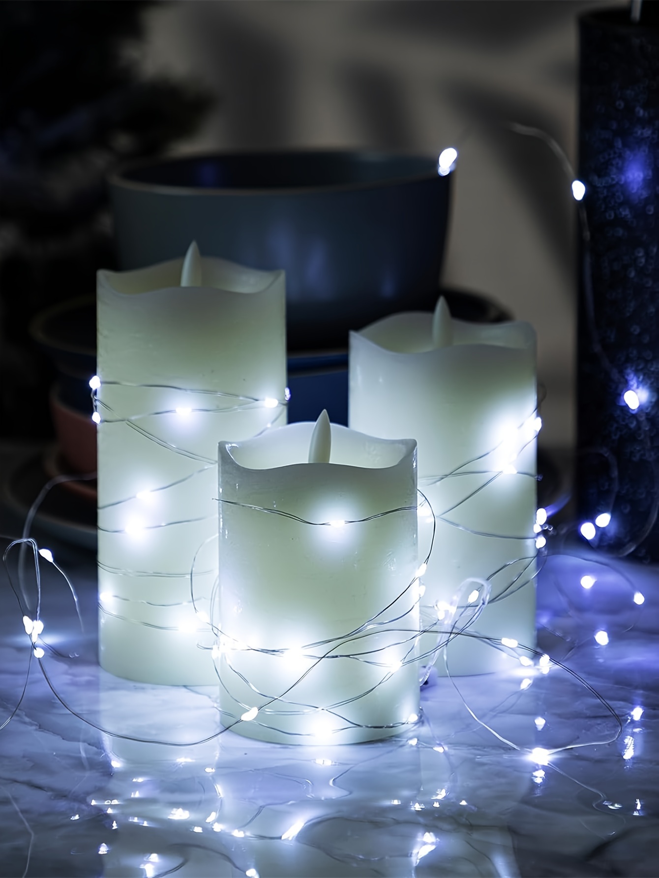 battery operated string lights, led fairy lights battery operated string lights copper wire string lights mini battery powered led lights for bedroom christmas parties wedding centerpiece decoration details 10