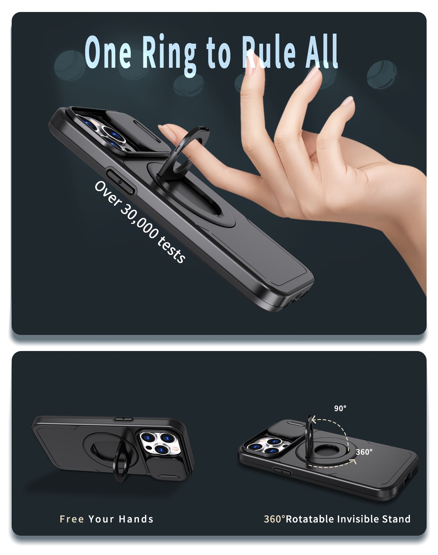 extraordinary for iphone 15 15 pro 15 plus 15 pro max phone case 360 rotation magnetic suction finger ring phone protective case with car mount function wireless charging push window lens protective phone cover details 5