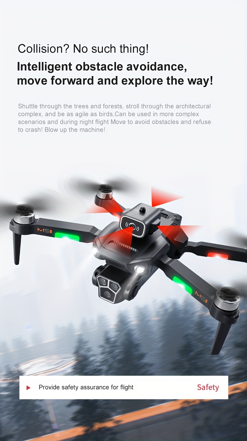 m1s drone with hd dual camera brushless motor stable flight obstacle avoidance remote control quadcopter christmas gift details 2