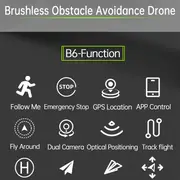 2 4g optical flow gps brushless folding drone with dual lens professional aerial camera small size with steering gear head gsp one button return out of control return details 1