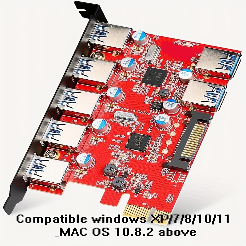 pcie to usb 3 0 7port usb a expansion card pci express internal usb 3 hub converter for desktop pcs riser card details 5