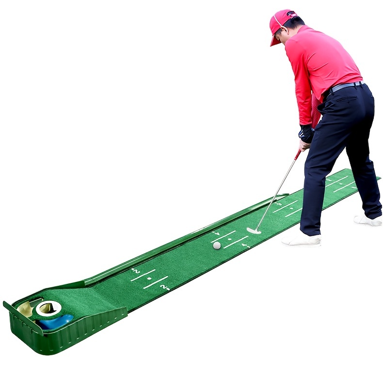 portable golf green mat indoor and outdoor golf putter practitioner golf hitting mat details 10