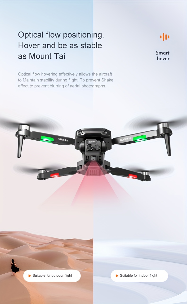 rg100 pro brushless drone optical flow positioning color led light battery electric adjustment camera suitable for christmas gift details 10