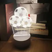1pc Three Football Pattern Single Color Warm Light Night Light, Small Gift For Friend And Family details 2
