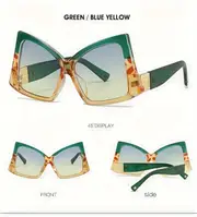oversized cat eye sunglasses for women men color block fashion decorative shades props for costume party prom details 4