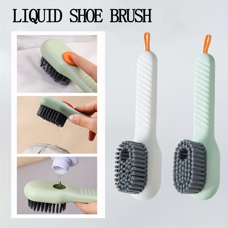 1pc automatic liquid soap dispenser cleaning brush kitchen laundry scrub brush with soap dispenser multifunction shoe brush details 6