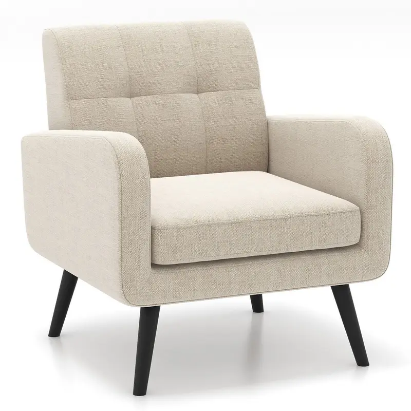 modern upholstered accent sofa chair button tufted armchair chair details 0