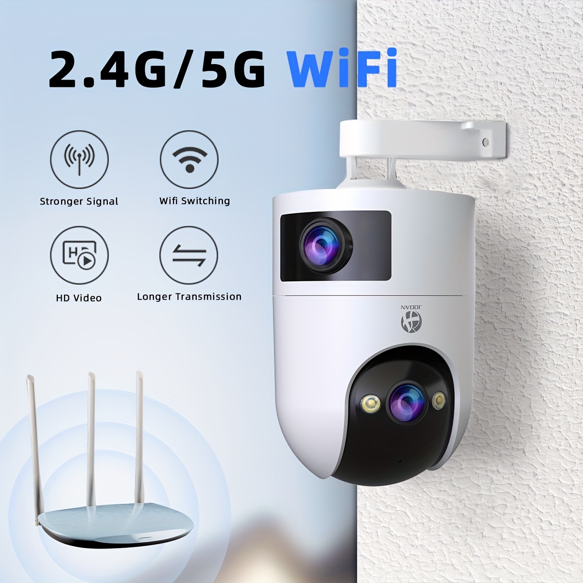 1pc 4k dual lens wireless ip camera ptz outdoor   with 5g wifi dual screen auto tracking night vision two way audio motion detection for   safety and monitor details 7