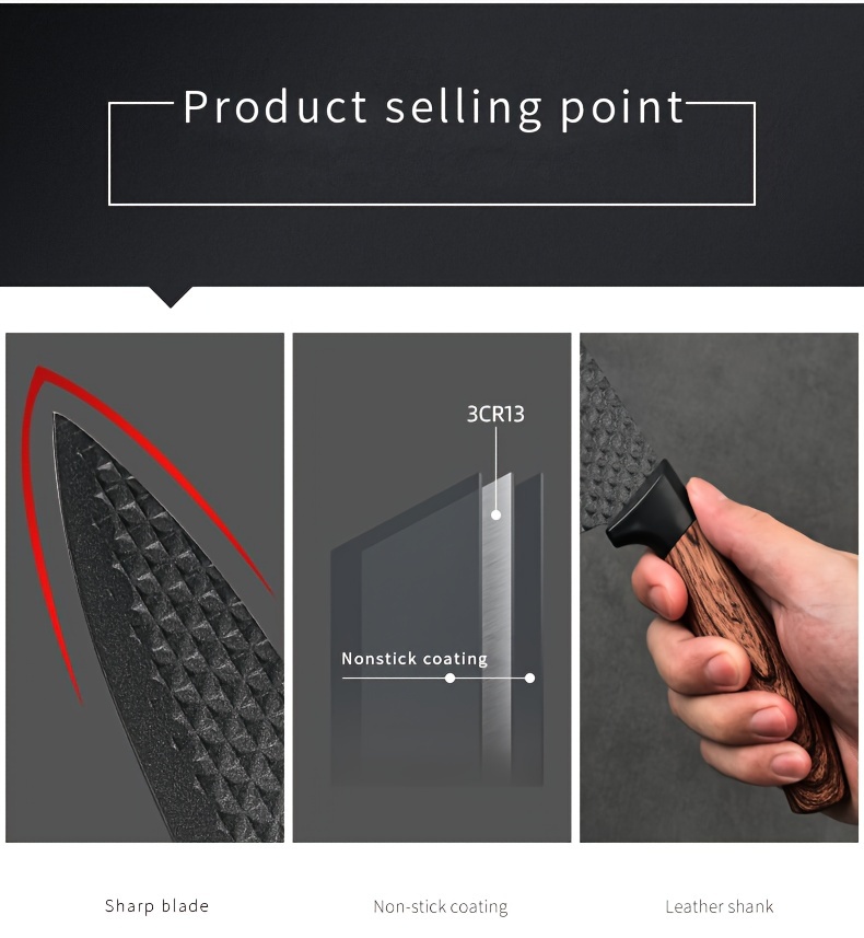 6pcs kitchen knife set chefs special vegetable cutting knife bone chopping knife fruit knife multi purpose scissors and fruit knife healthy cooking kitchen knife set suitable for home kitchen cooking birthday gift details 7