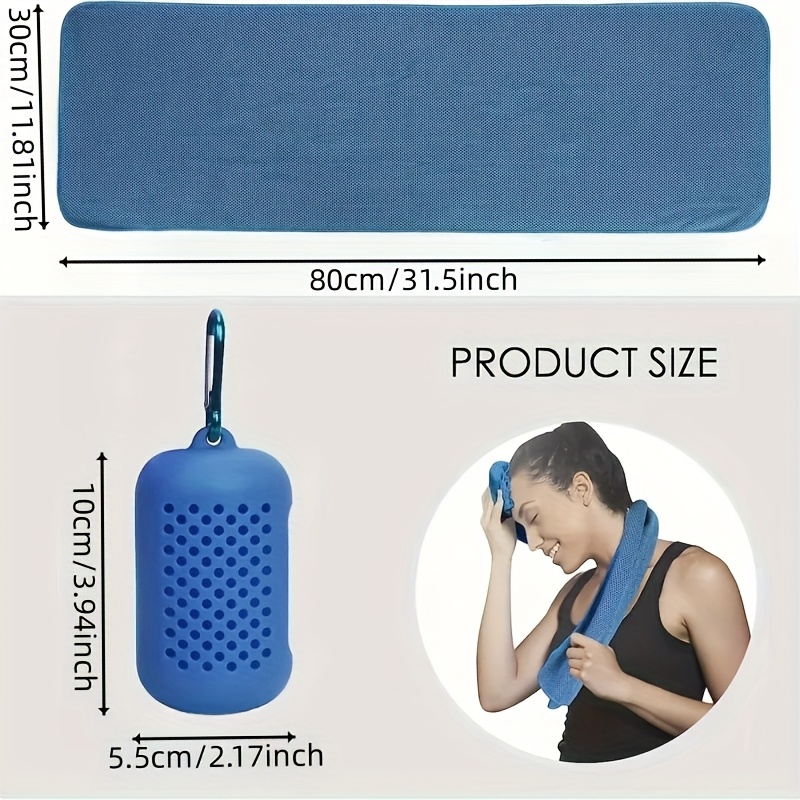 4pcs cooling towel with silicone storage cover ultra   ice towel soft and breathable fitness ice towel for exercise yoga sports silicone set travel outdoor leisure sports sweat towel quick drying lightweight cooling neck wrap 4