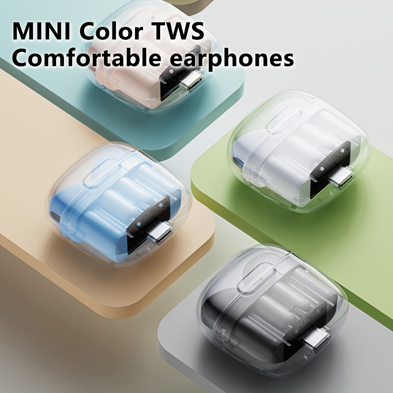 new wireless headphones tws music headphones   headphones with microphone wireless 5 3 transparent mini cute gift earbuds details 0