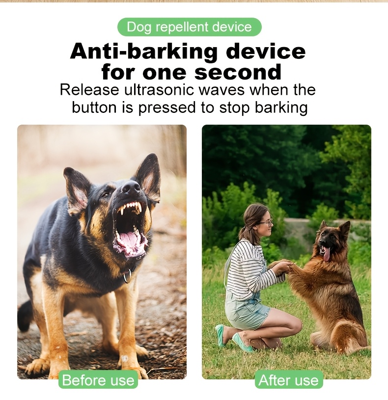 1 шт. 2-в-1 ультразвуковий відлякувач гавкоту собак з ліхтариком, usb-перезарядний пристрій проти гавкоту, двосторонній , літій-полімерний акумулятор, робоча напруга ≤36 в, інструмент для дресирування та відлякування детальніше 3
