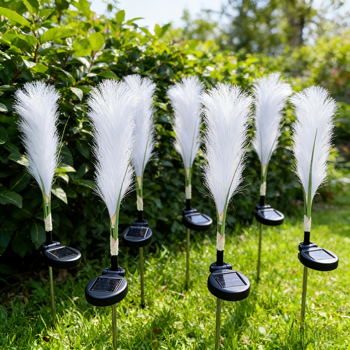 2pcs solar reed stake lights led garden decorative lights outdoor lawn landscape lighting pathway yard patio decoration auto on off dusk to dawn   decorative lamp Product details 0