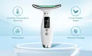 valentines day face and neck beauty led and heating function multifunctional facial massager usb rechargeable with vibration and heating functions for face neck and shoulder care beauty tools for gift details 2
