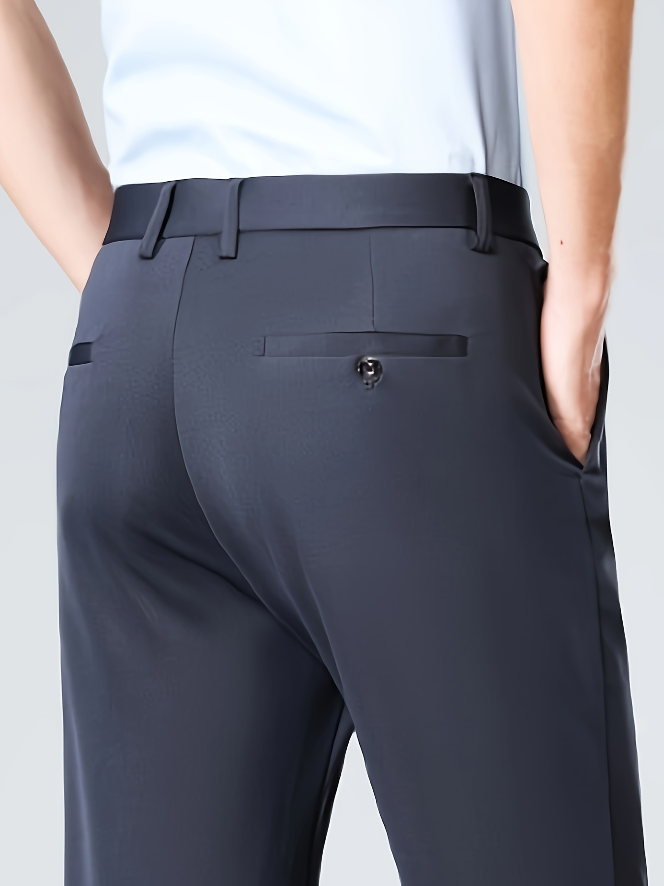 Men'S Casual Long Trousers, Business Slacks, Loose-Fitting, Versatile Straight-Leg Pants for Dads. details 5