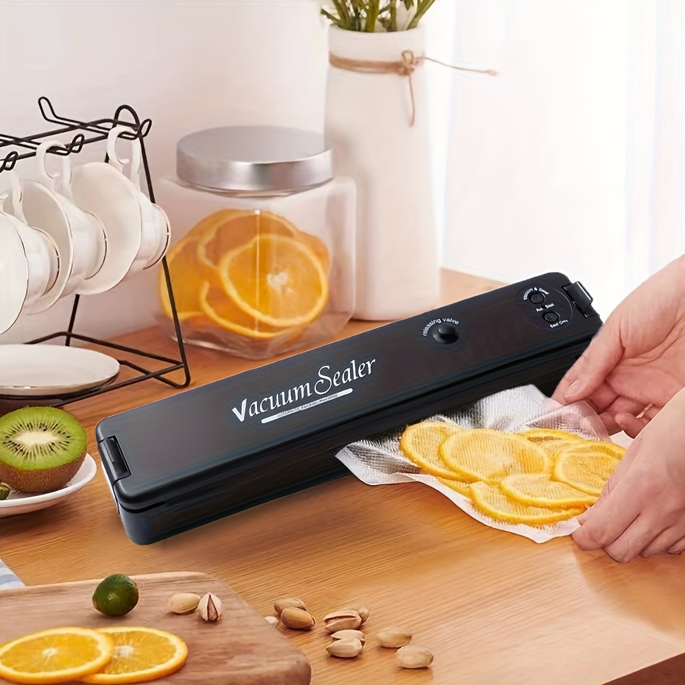 automatic vacuum sealer system for food storage 2 in 1 heat and air sealing freshness bags appliance black 220 240v uk plug vacuum sealer machine details 2