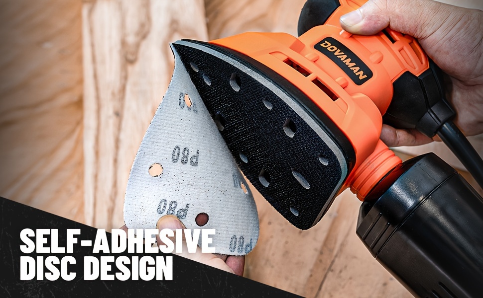 dls03a hand sander 130w detail sander   to 12000rpm with 12pcs sandpaper with   dust collection system hand sander for     details 4