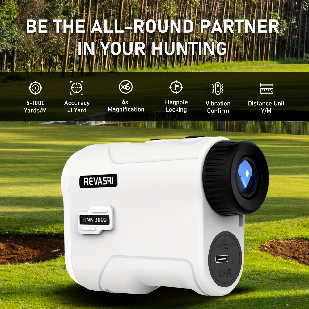  golf rangefinder with lock vibration 1000yds laser range finder external slope switch tournament legal rechargeable battery flag lock distance measurement for golfers beginners details 1