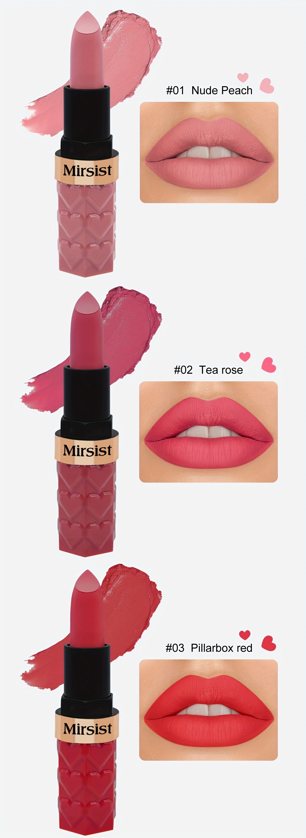   6 shade matte lipstick set waterproof long lasting non fading smudge proof in berry red shades for all skin types details 2