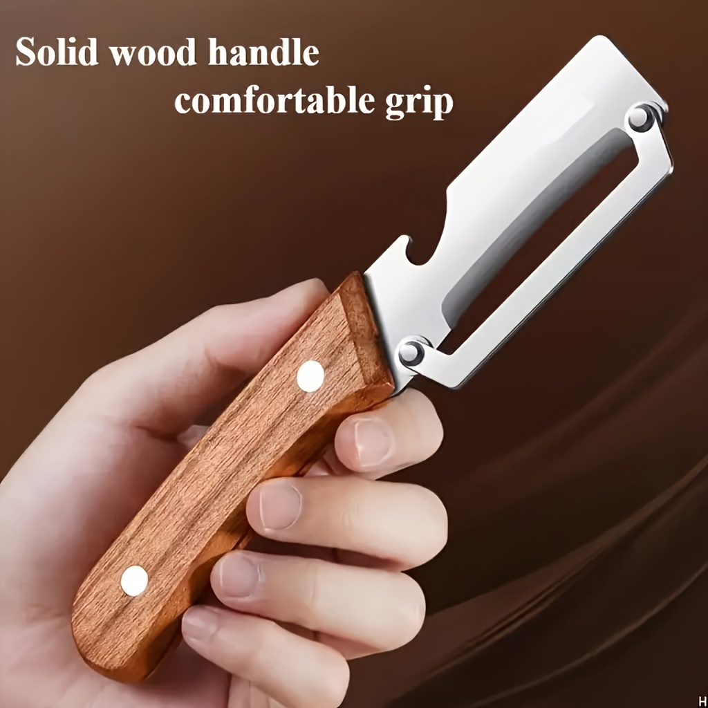 the 1pc new multi functional solid wood handle stainless steel sharp peeler is an essential kitchen tool for   and quickly peeling fruits and vegetables Product details 5