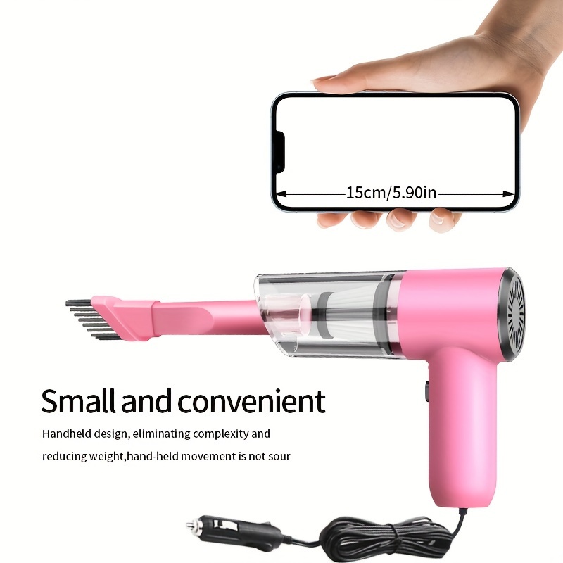 powerful 12v handheld car vacuum compact wired design for easy dust pet hair removal   accessories kit details 1