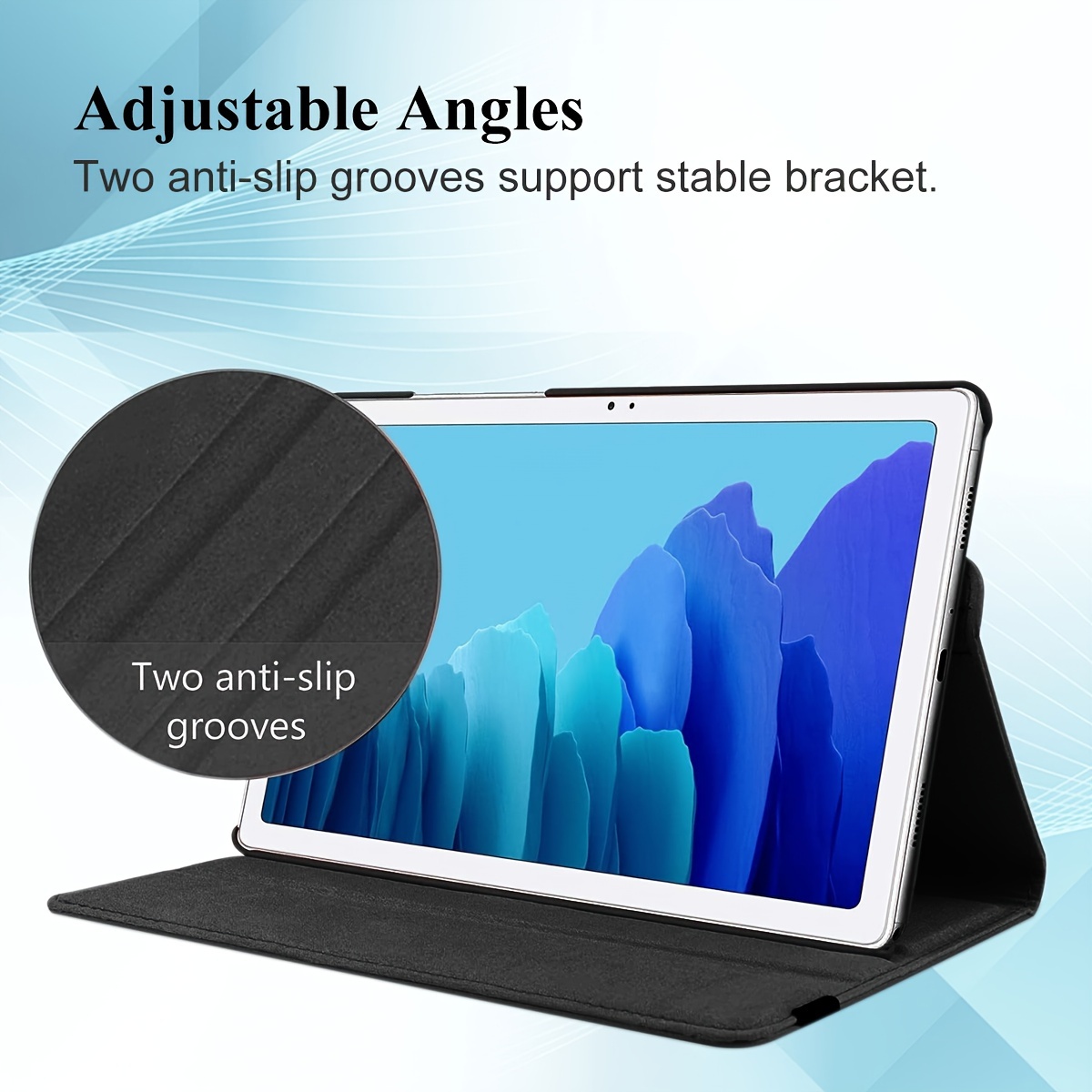 protective case with stand function for samsung galaxy tab a 10 1 inch 2019 sm t510 t515 made of pu leather with rotating multi angle support thickened design for anti drop protection details 5