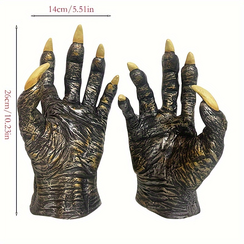 1pc latex werewolf gloves   party supplies cosplay costume party props details 2