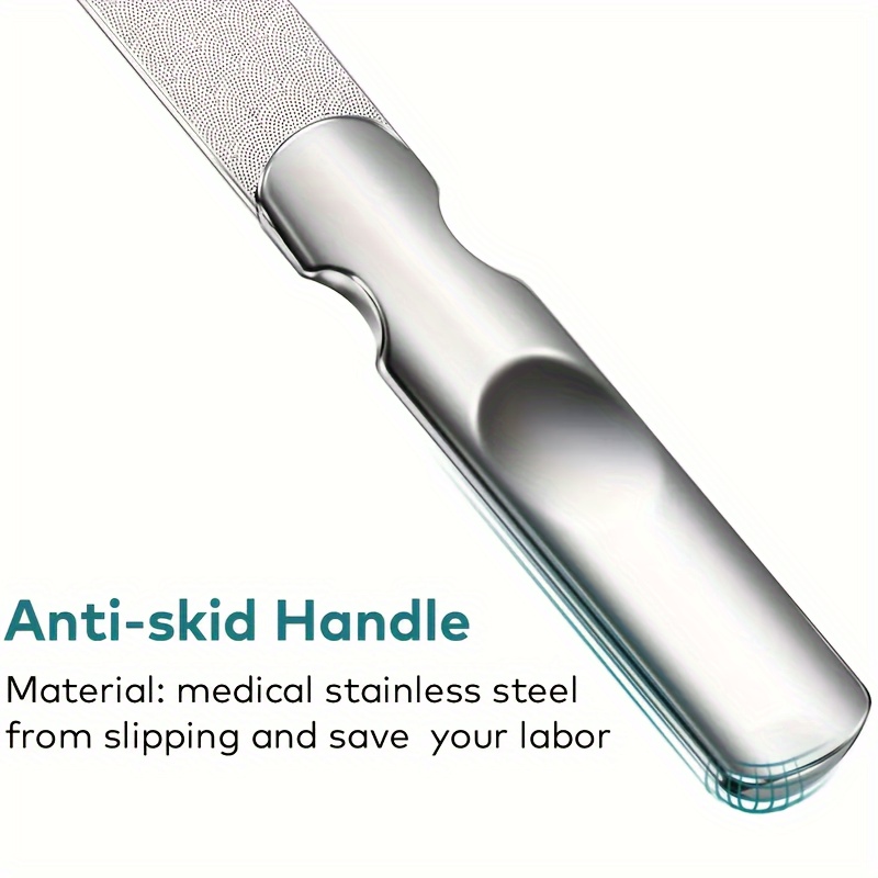 professional stainless steel nail file double sided manicure tool for natural nails heavy duty reusable   hands feet nail care details 7