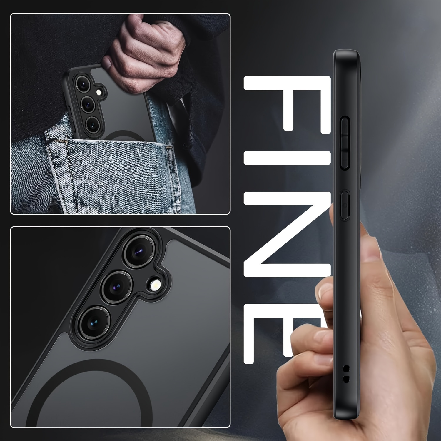 case   for galaxy s25   magnetic adsorption wireless charge camera cover   for galaxy s25   details 4