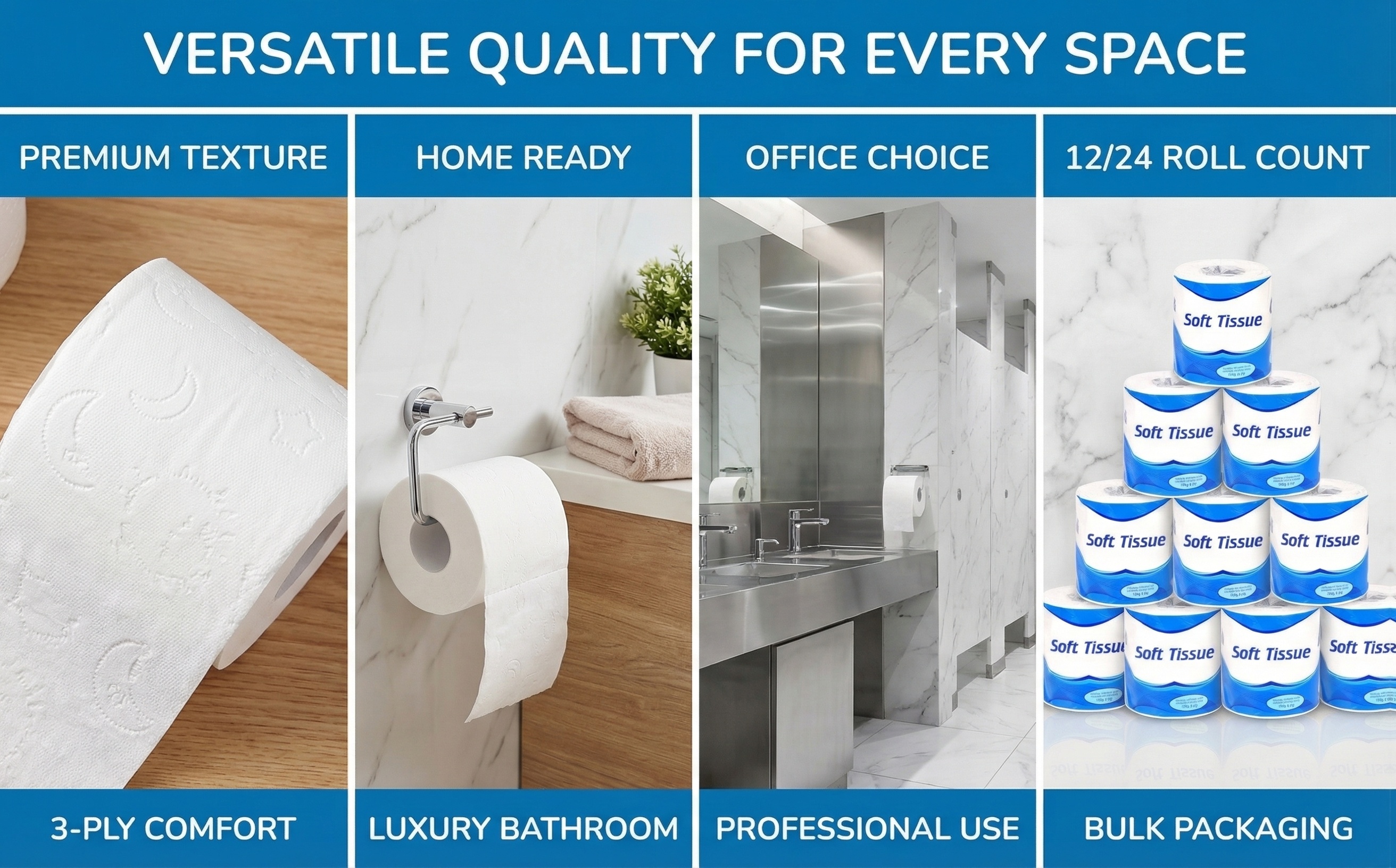 12 or 24 rolls toilet paper 3 ply toilet tissue 210 sheets per roll 2520 5040 sheets total soft strong tissue paper for home bathroom office commercial use Product details 3