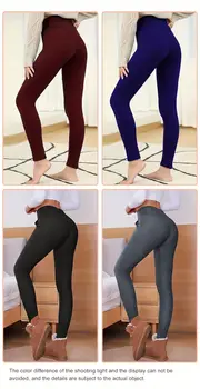 2 pcs slim high waist sports warm pants with velvet with pockets comfortable and soft suitable for autumn and winter details 8
