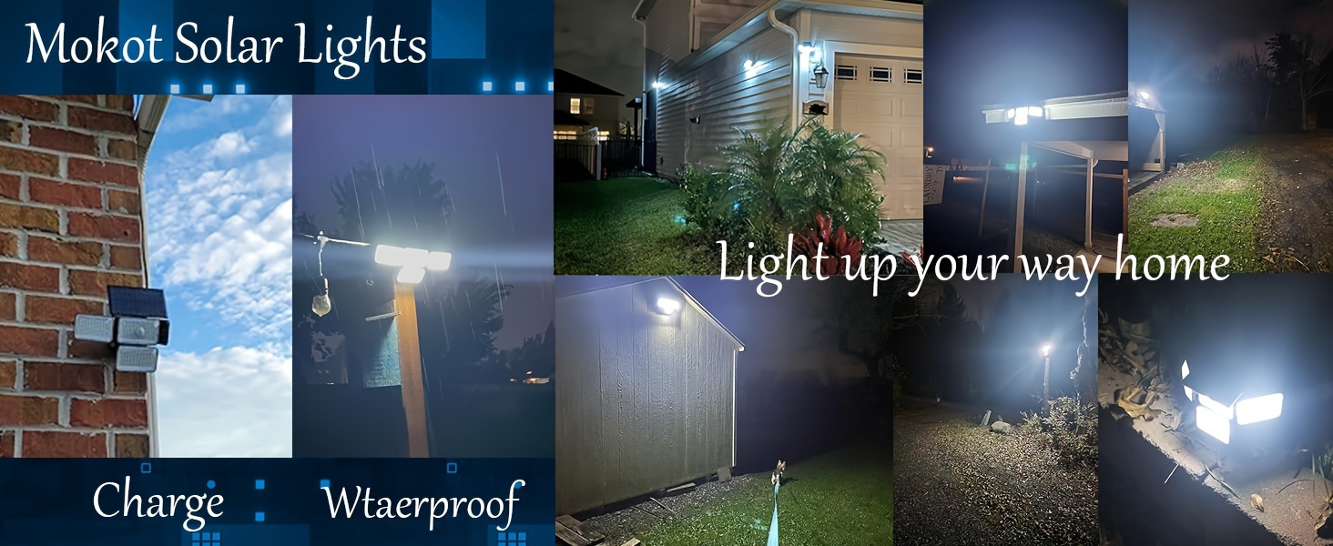2pcs super bright extra wide solar motion sensor outdoor light floodlight security light four adjustment modes four light heads 270 lighting angle remote control for yard garage porch details 12
