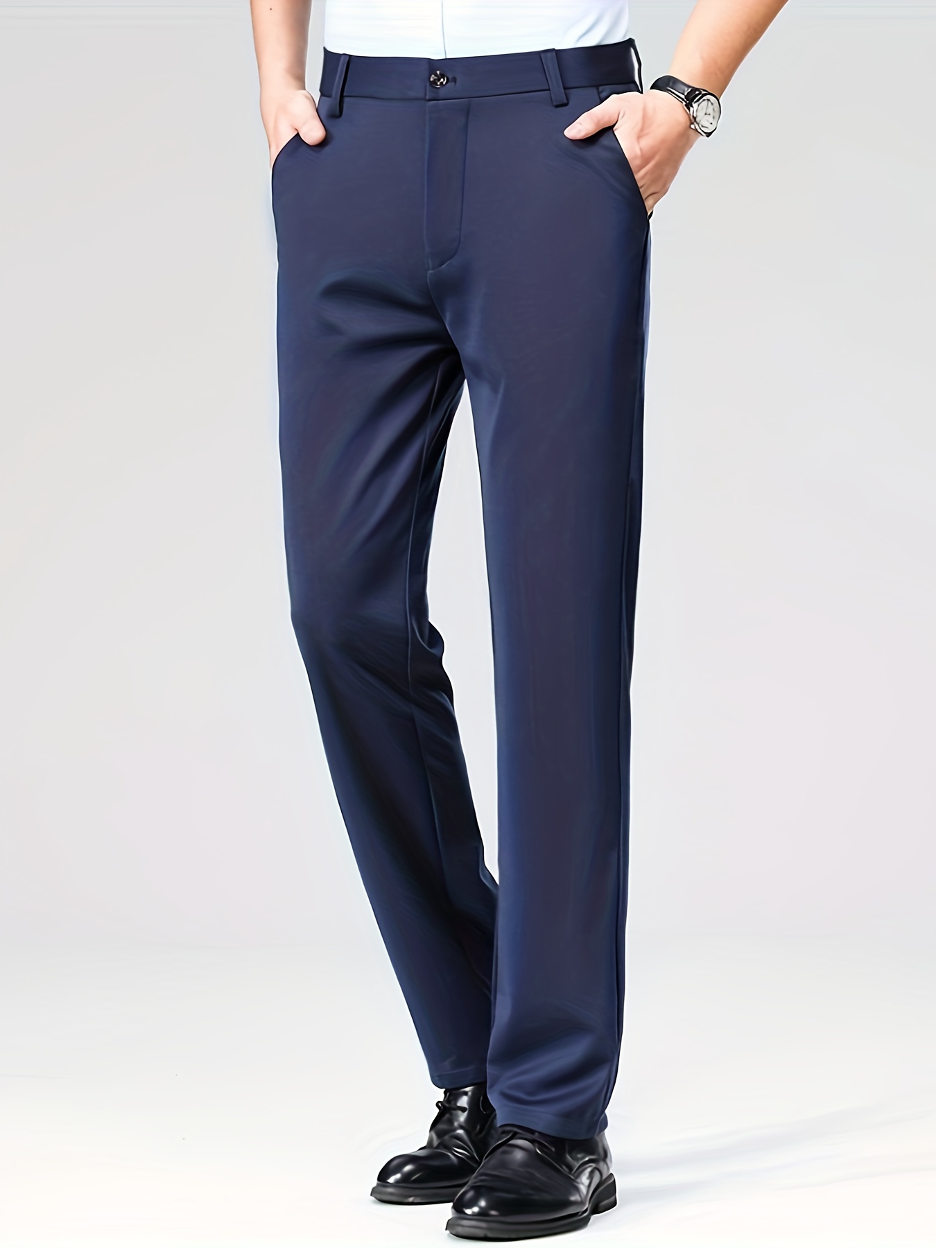 Men'S Casual Long Trousers, Business Slacks, Loose-Fitting, Versatile Straight-Leg Pants for Dads. details 13