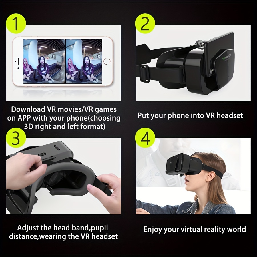 without battery 3d movie phone vr headset for adults watching movies adjustable comfortable details 6