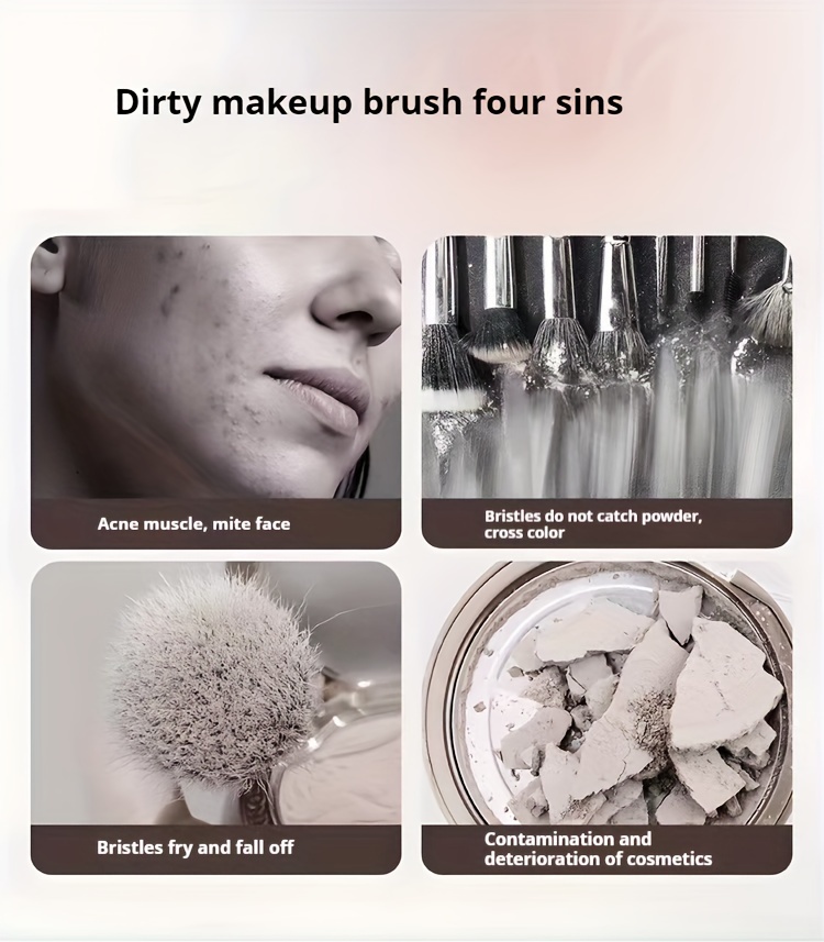 usb powered makeup brush cleaner battery free     tool accessory for return school details 3