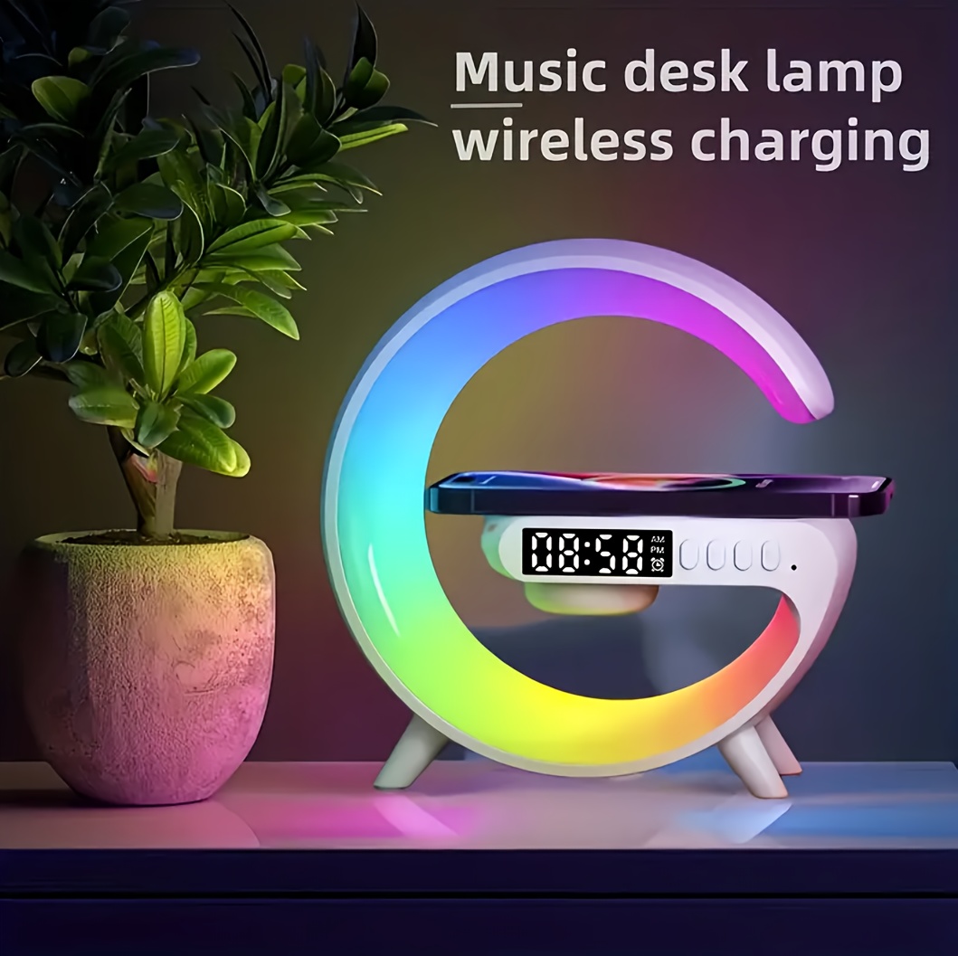  wireless g type speaker with desk lamp night light usb rechargeable wireless enabled bedroom ambiance details 0