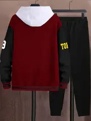 athleisure essential mens casual 69pcs set color block varsity jacket joggers with a 69 print polyester baseball collar pockets fall winter details 6