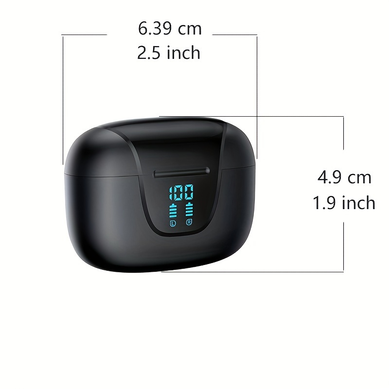 wireless earbuds 5 3 wireless headphones with 13mm speakers long playtime type c   case touch control noise cancelling voice call with digital battery display for iphone android compatible with   for gaming   5