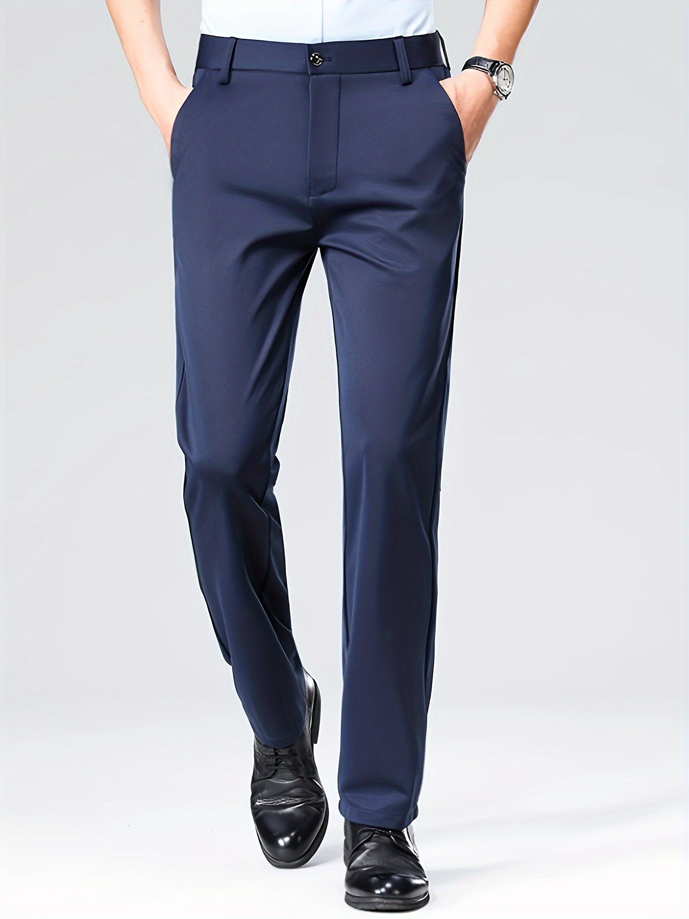 Men'S Casual Long Trousers, Business Slacks, Loose-Fitting, Versatile Straight-Leg Pants for Dads. details 15